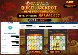 BUKTI JACKPOT SLOT KAISARLIGA RP. 1.000.000.- LUNAS
