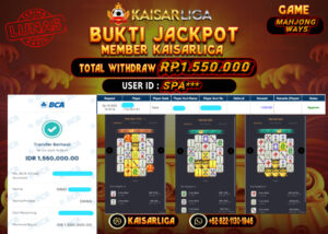 BUKTI JACKPOT SLOT KAISARLIGA RP. 1.550.000.- LUNAS