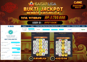 BUKTI JACKPOT SLOT KAISARLIGA RP. 1.700.000.- LUNAS