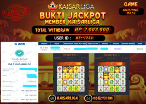 BUKTI JACKPOT SLOT KAISARLIGA Rp. 7.003.000.- LUNAS