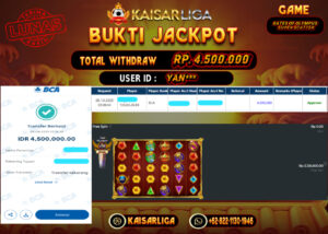 BUKTI JACKPOT SLOT KAISARLIGA RP. 4.500.000.- LUNAS