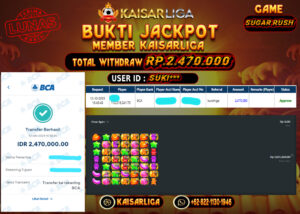 BUKTI JACKPOT SLOT KAISARLIGA RP. 2.470.000.- LUNAS