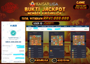 BUKTI JACKPOT SLOT KAISARLIGA RP. 41.000.000.- LUNAS