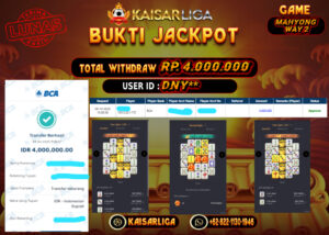 BUKTI JACKPOT SLOT KAISARLIGA RP. 4.000.000.- LUNAS