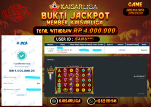 BUKTI JACKPOT SLOT KAISARLIGA RP. 4.000.000.- LUNAS