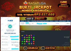 BUKTI JACKPOT SLOT KAISARLIGA RP. 5.537.000.- LUNAS