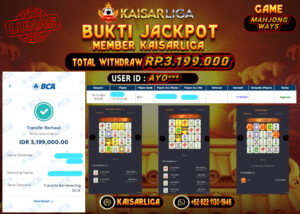 BUKTI JACKPOT SLOT KAISARLIGA RP. 3.199.000.- LUNAS