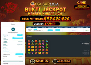 BUKTI JACKPOT SLOT KAISARLIGA RP. 5.000.000.- LUNAS