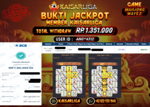 BUKTI JACKPOT SLOT KAISARLIGA RP. 1.351.000.- LUNAS