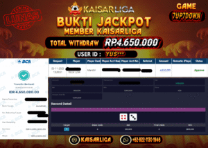 BUKTI JACKPOT SLOT KAISARLIGA RP. 4.650.000.- LUNAS