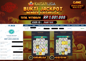 BUKTI JACKPOT SLOT KAISARLIGA RP. 1.001.000.- LUNAS
