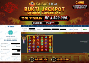BUKTI JACKPOT SLOT KAISARLIGA RP. 4.500.000.- LUNAS