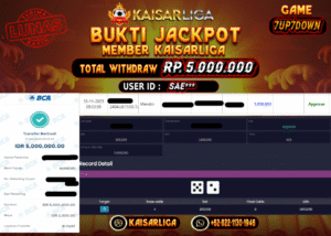 BUKTI JACKPOT SLOT KAISARLIGA RP. 5.000.000.- LUNAS
