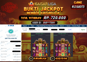 BUKTI JACKPOT SLOT KAISARLIGA RP. 720.000.- LUNAS
