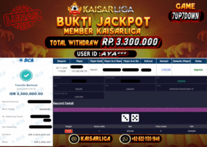 BUKTI JACKPOT SLOT KAISARLIGA RP. 3.300.000.- LUNAS