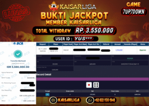 BUKTI JACKPOT SLOT KAISARLIGA RP. 3.550.000.- LUNAS