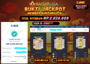 BUKTI JACKPOT SLOT KAISARLIGA RP. 2.026.000.- LUNAS