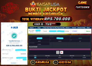 BUKTI JACKPOT SLOT KAISARLIGA RP. 5.700.000.- LUNAS