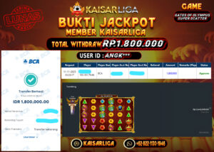 BUKTI JACKPOT SLOT KAISARLIGA RP. 1.800.000.- LUNAS
