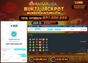 BUKTI JACKPOT SLOT KAISARLIGA RP. 1.500.000.- LUNAS
