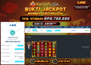 BUKTI JACKPOT SLOT KAISARLIGA RP. 8.700.000.- LUNAS