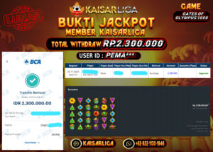 BUKTI JACKPOT SLOT KAISARLIGA RP. 2.300.000.- LUNAS