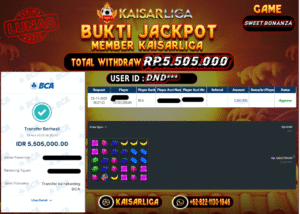 BUKTI JACKPOT SLOT KAISARLIGA RP. 5.505.000.- LUNAS