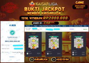 BUKTI JACKPOT SLOT KAISARLIGA RP. 2.000.000.- LUNAS