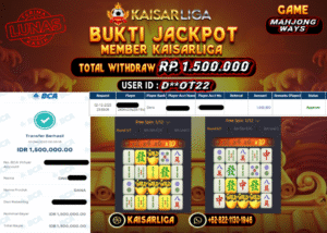 BUKTI JACKPOT SLOT KAISARLIGA RP. 1.500.000.- LUNAS