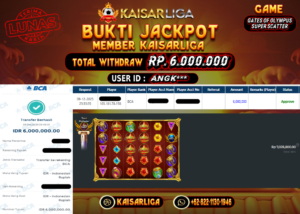 BUKTI JACKPOT SLOT KAISARLIGA RP. 6.000.000.- LUNAS