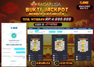 BUKTI JACKPOT SLOT KAISARLIGA RP. 4.000.000.- LUNAS