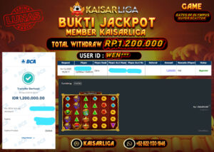 BUKTI JACKPOT SLOT KAISARLIGA RP. 1.200.000.- LUNAS
