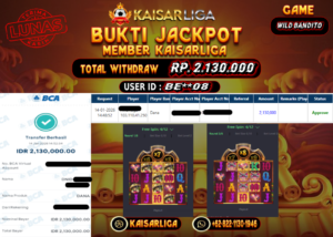 BUKTI JACKPOT SLOT KAISARLIGA RP. 2.130.000.- LUNAS