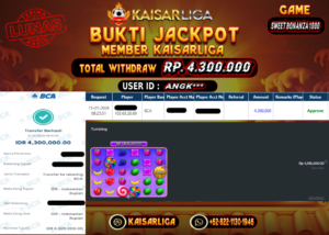 BUKTI JACKPOT SLOT KAISARLIGA RP. 4.300.000.- LUNAS
