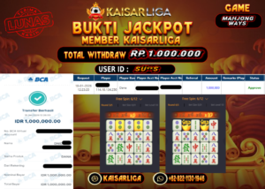 BUKTI JACKPOT SLOT KAISARLIGA RP. 1.000.000.- LUNAS
