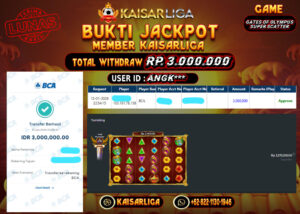 BUKTI JACKPOT SLOT KAISARLIGA RP. 3.000.000.- LUNAS