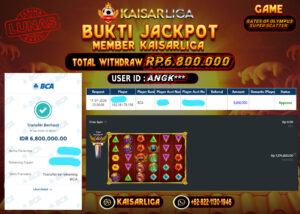 BUKTI JACKPOT SLOT KAISARLIGA RP. 6.800.000.- LUNAS
